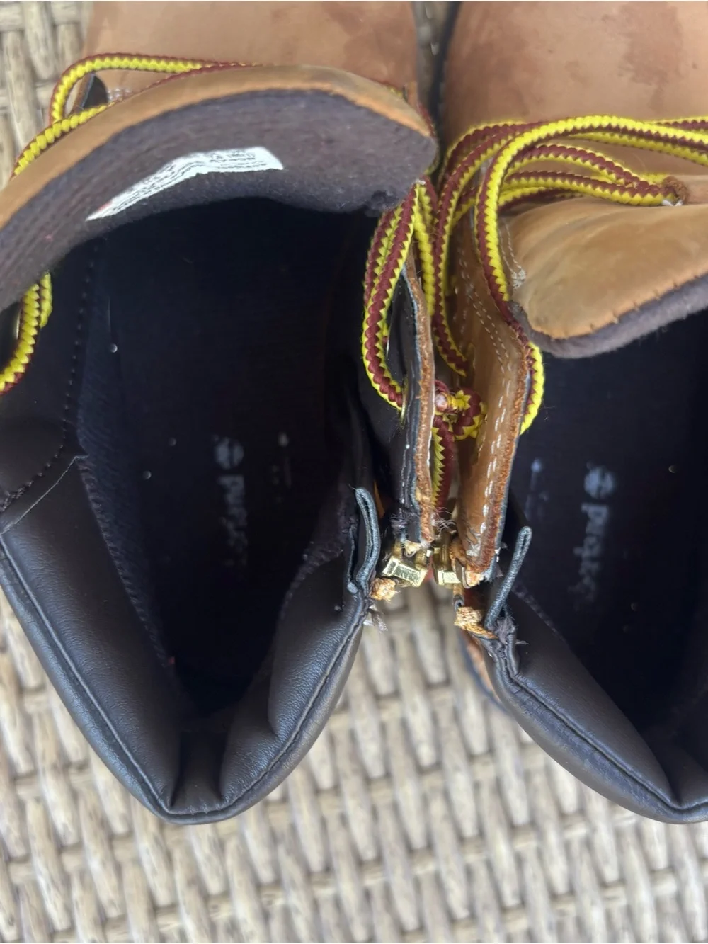 Timberland Brown Leather Kids Lace-Up Ankle Boots with Black Collar